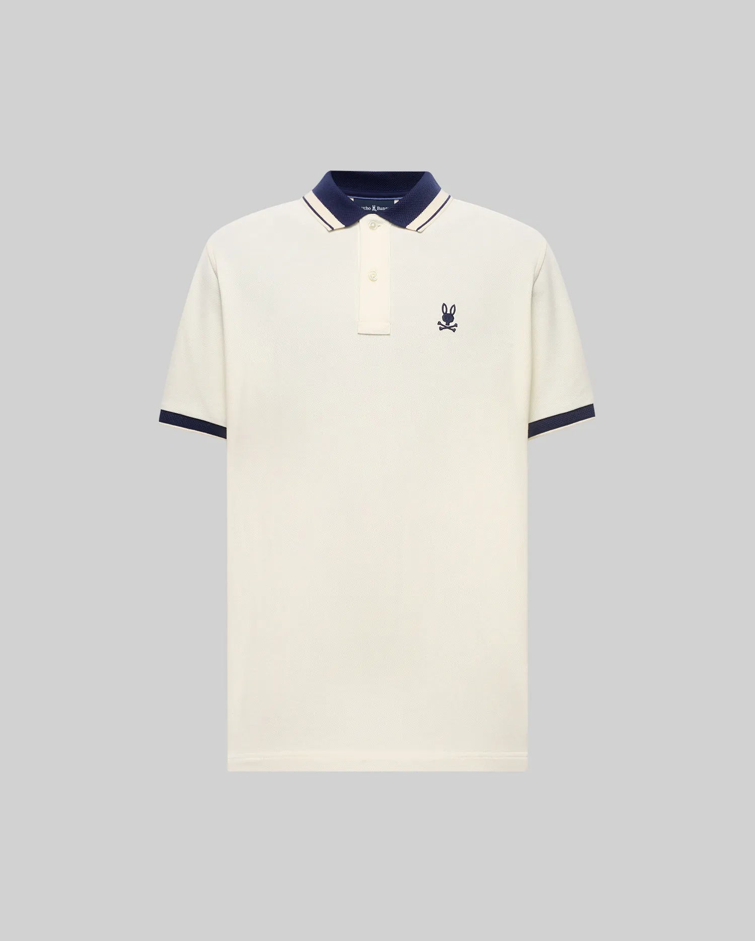 MENS BIG AND TALL INDIGO TEXTURED COLLAR PIQUE POLO - BT0100016 - Image 3