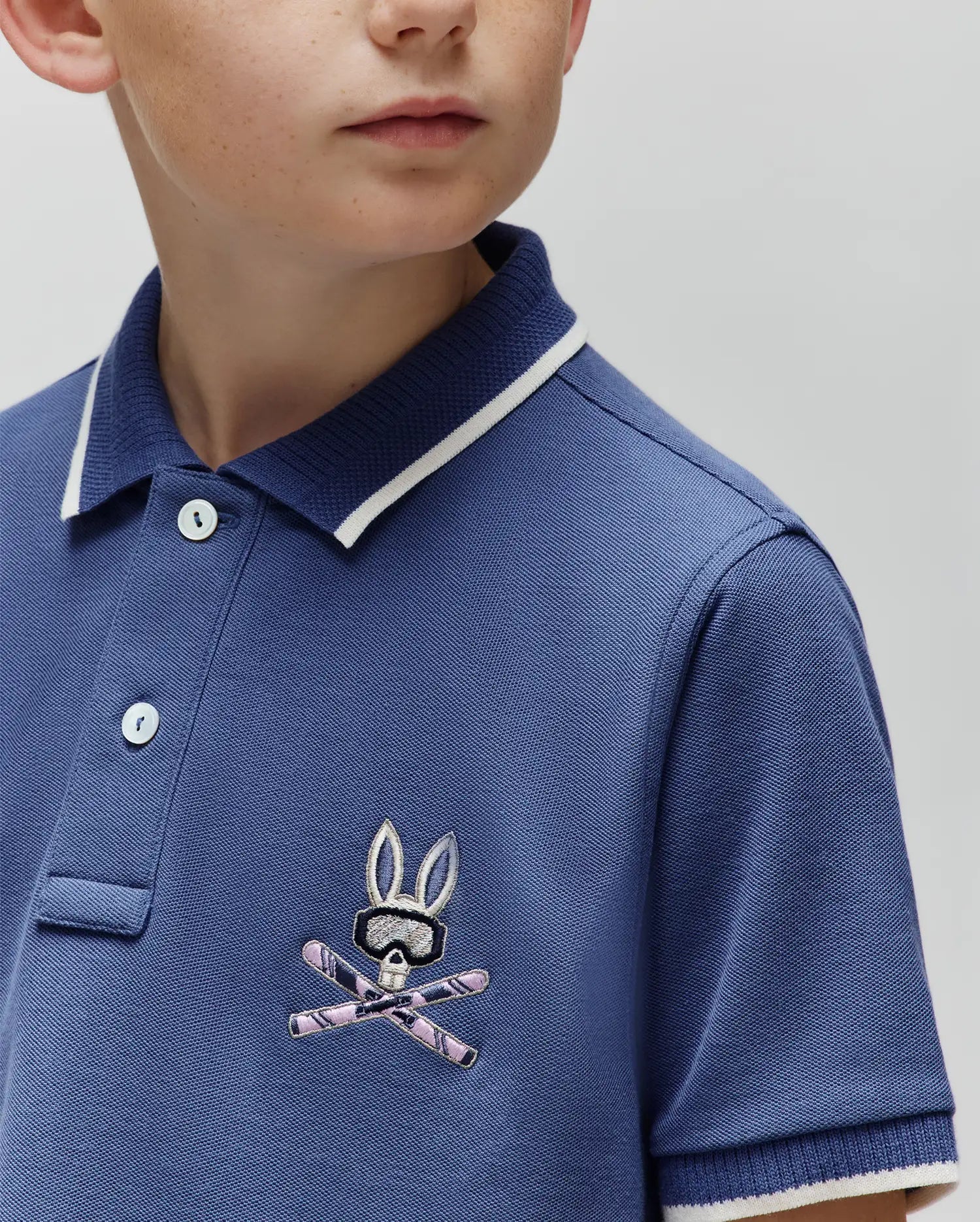 KIDS INDIGO BUNNY PIQUE POLO - KT0100057 - Image 2