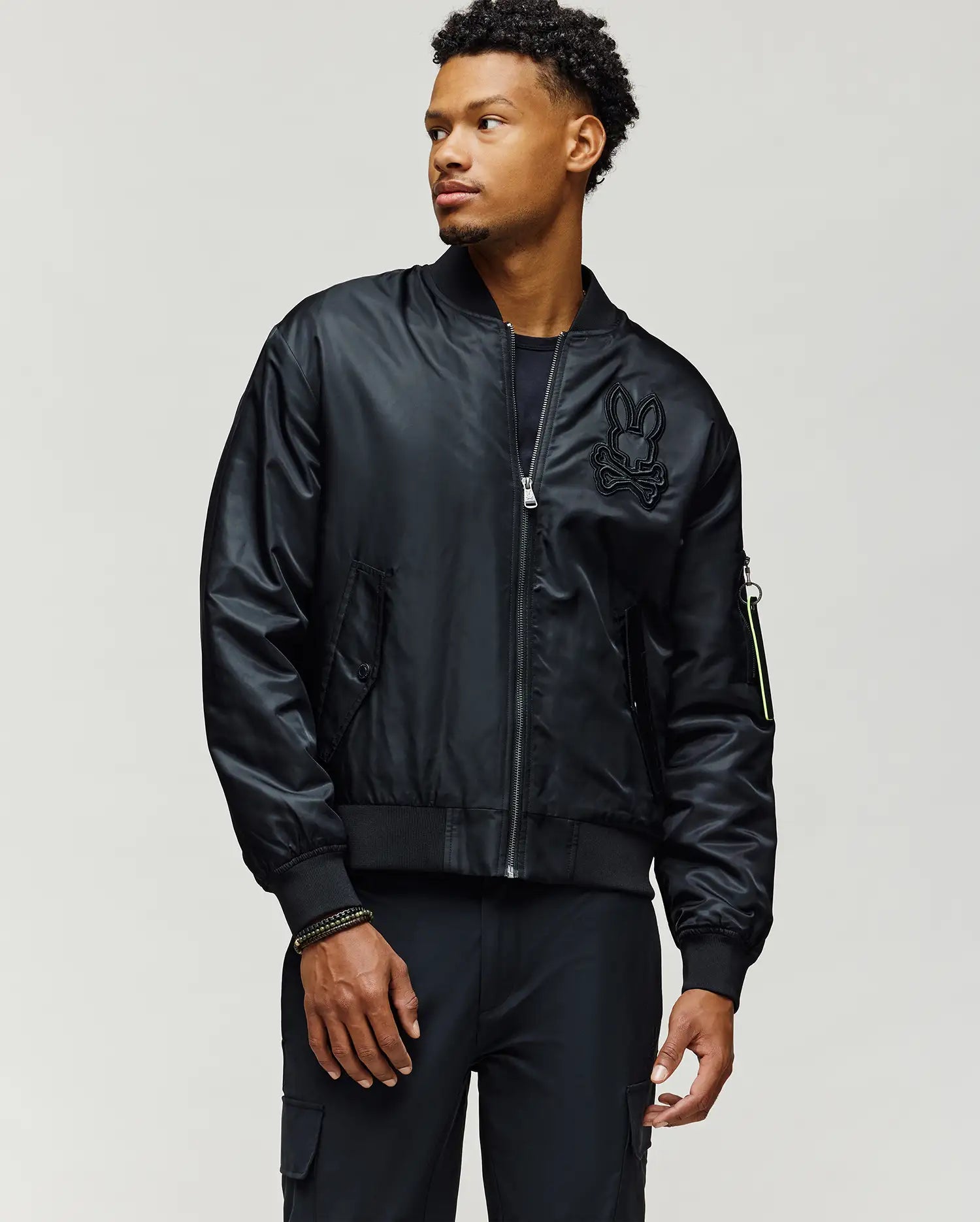 MENS DAVID OVERSIZED SATIN BOMBER - MO1100001 - Image 3