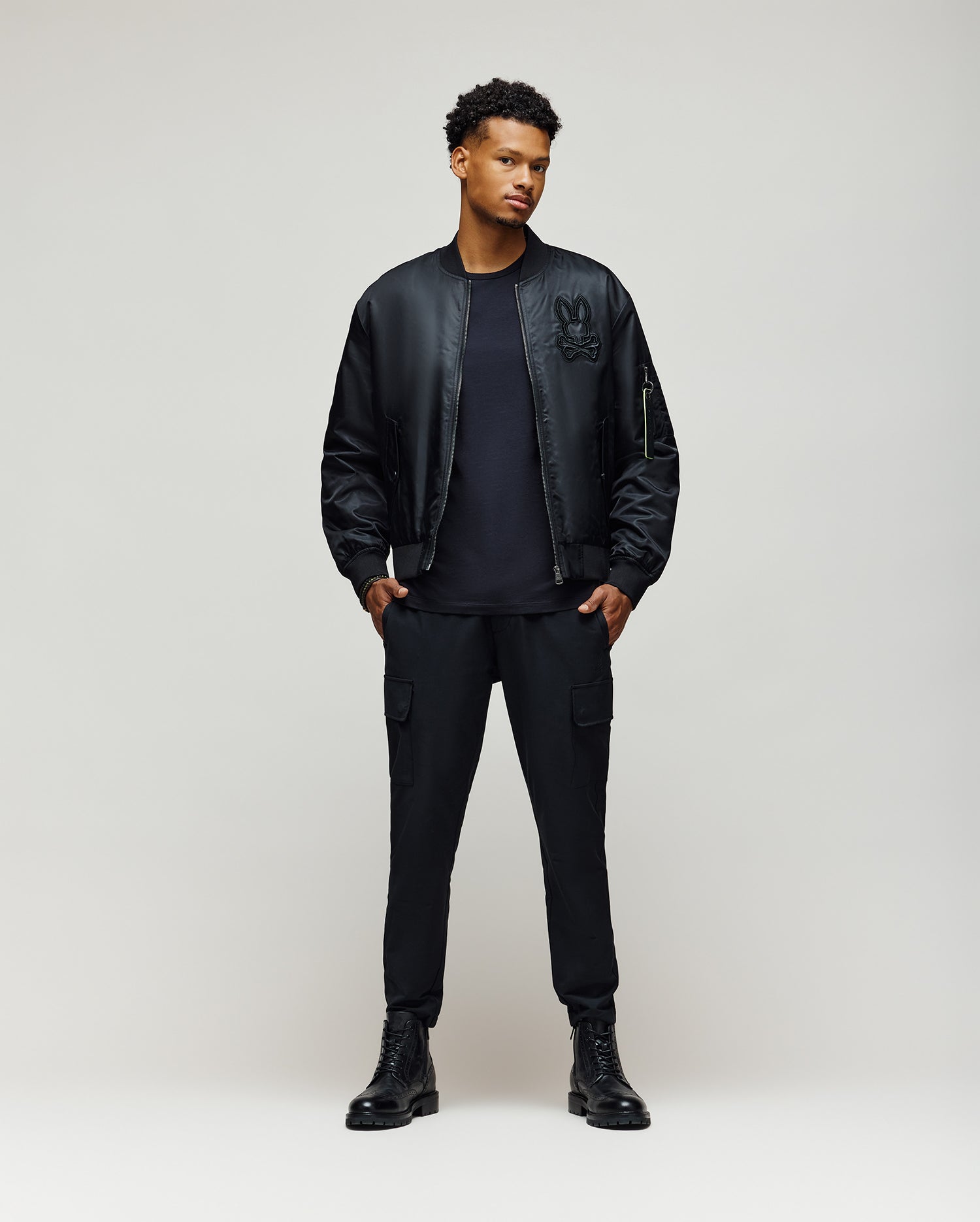 MENS DAVID OVERSIZED SATIN BOMBER - MO1100001 - Image 6