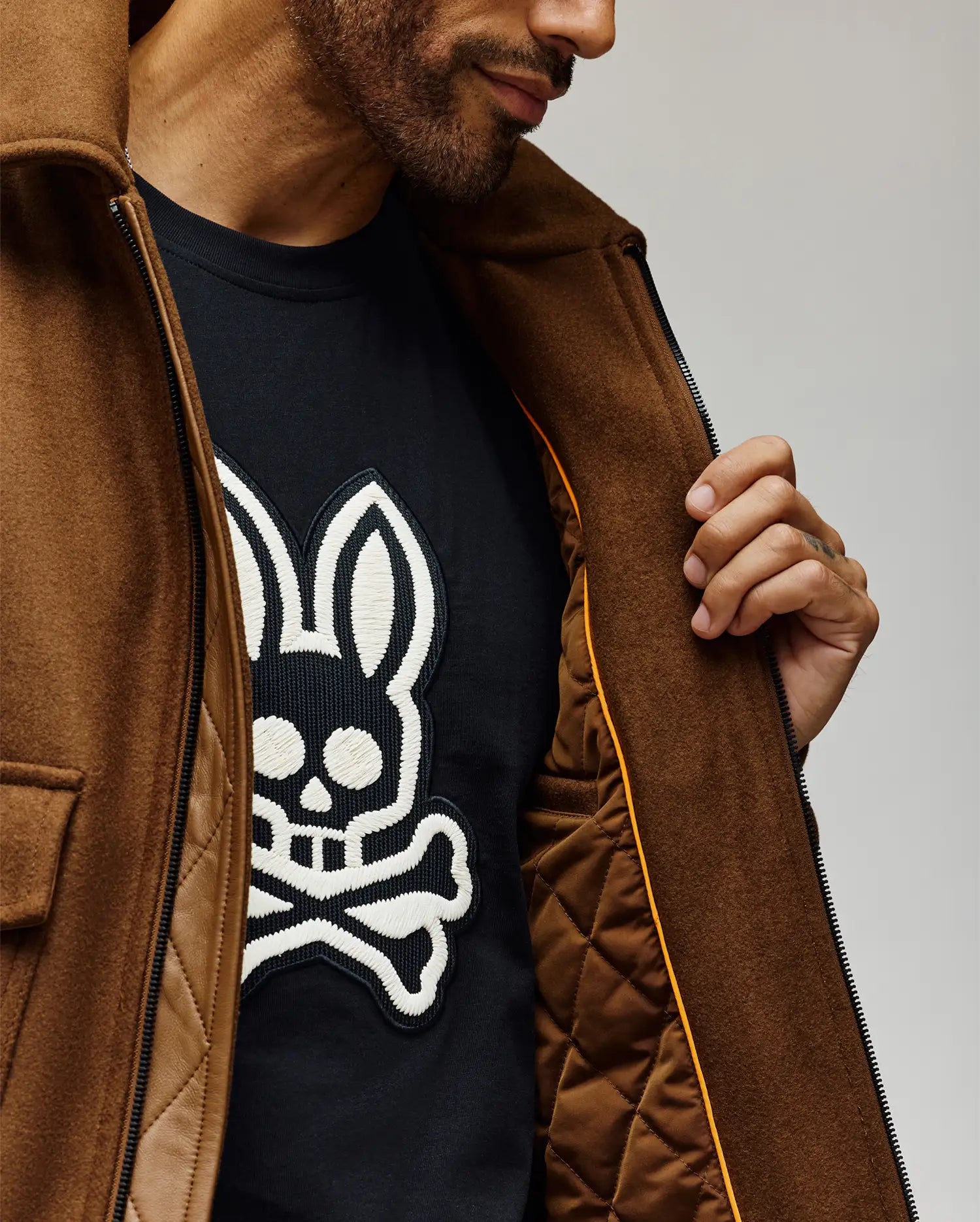 MENS GAVIN SOLID BOMBER JACKET - MO1100033 - Image 2