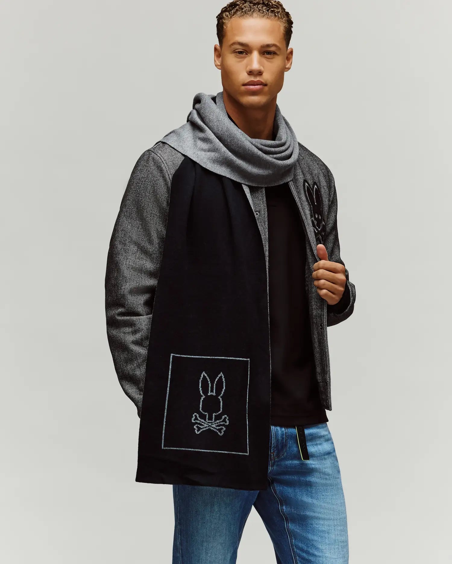 MENS DARIAN SQUARE LOGO SCARF - MO2500015 - Image 2