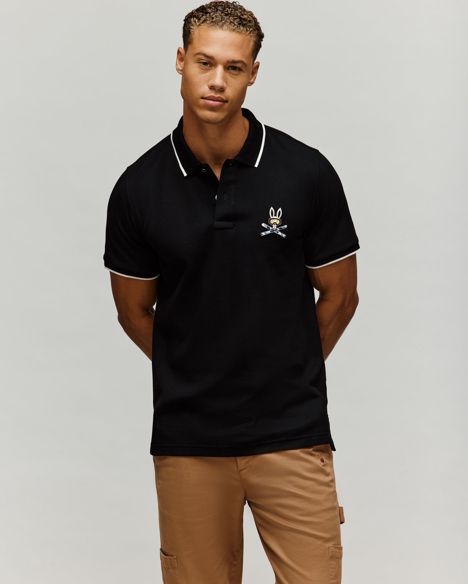 MENS INDIGO BUNNY PIQUE POLO - MT0100074 - Image 2