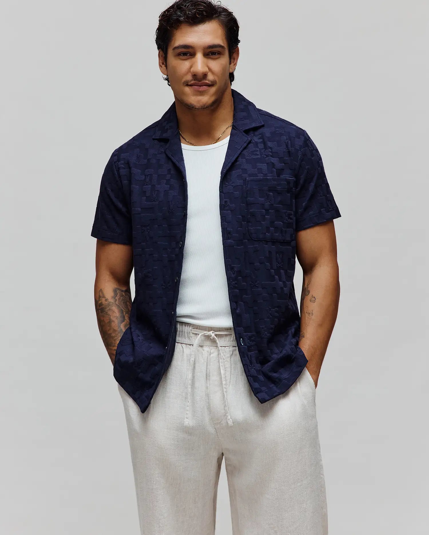 MENS JOSH JACQUARD SHIRT - MT0300071